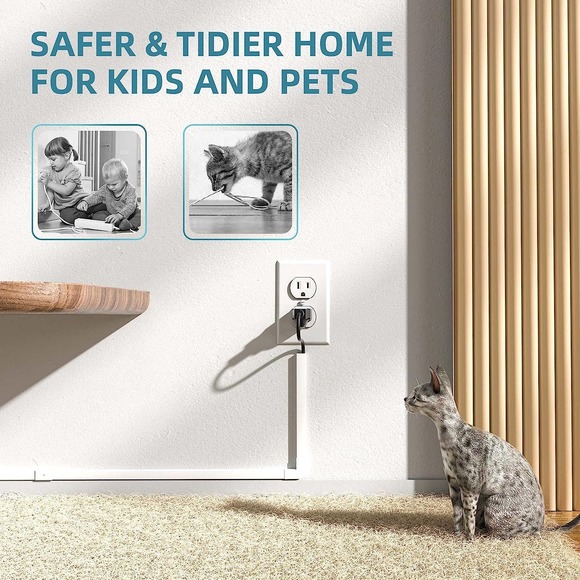 Delamu Cord Cover Kit, 157in Cable Cover Channel, Paintable Cord Concealer - Picture 6 of 11